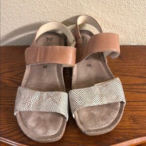 Mephisto Brown and Cream Sandals 40